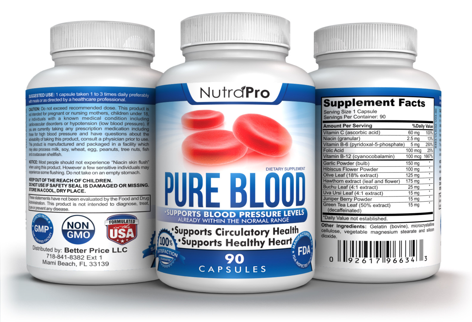 Blood Pressure and Cholesterol Lowering Support Supplement.All Natural