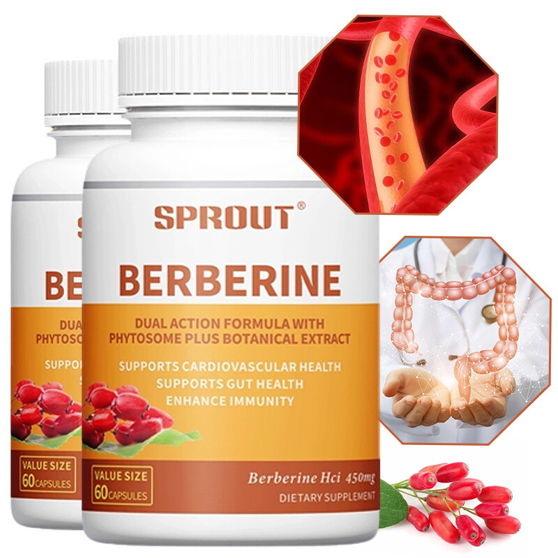 Berberine Capsules, Natural HCL Extract 450mg, Heart Health & Immune