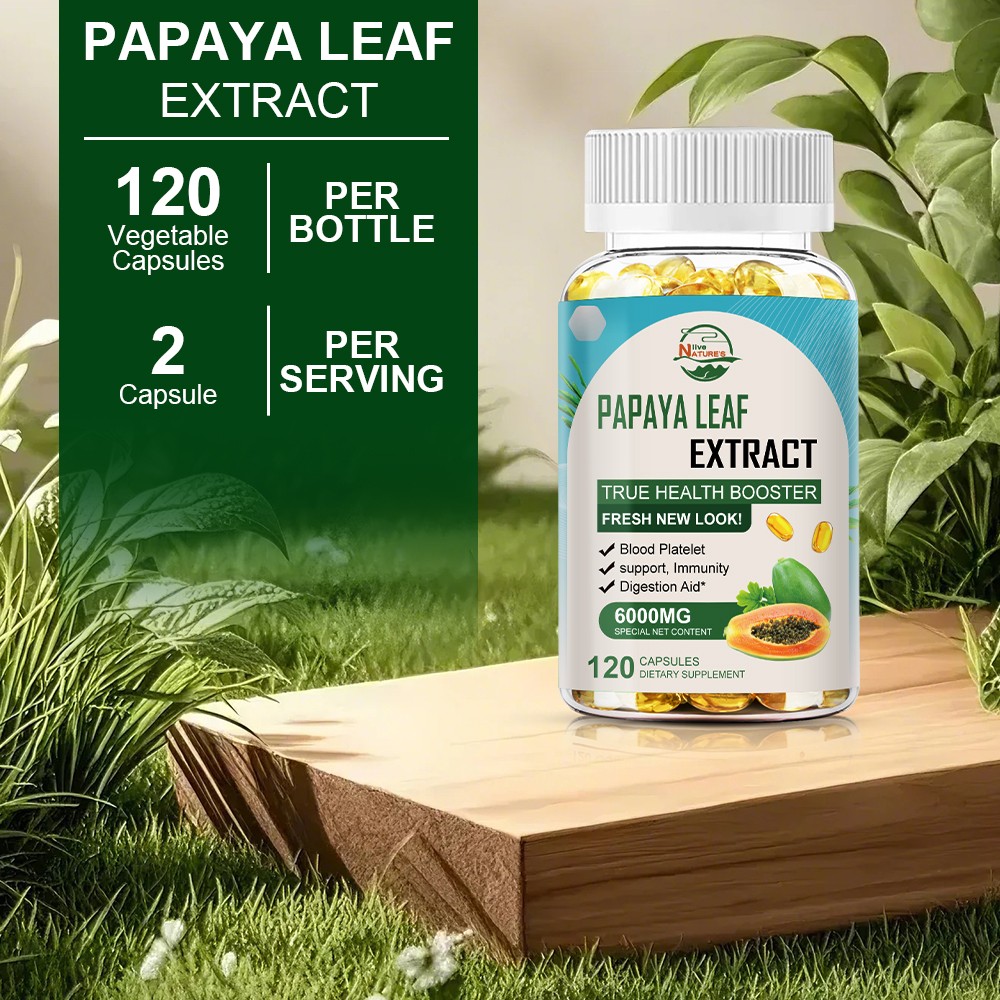 Papaya Leaf Extract 120 capsules Blood Platelet support Immunity Digestion Aid