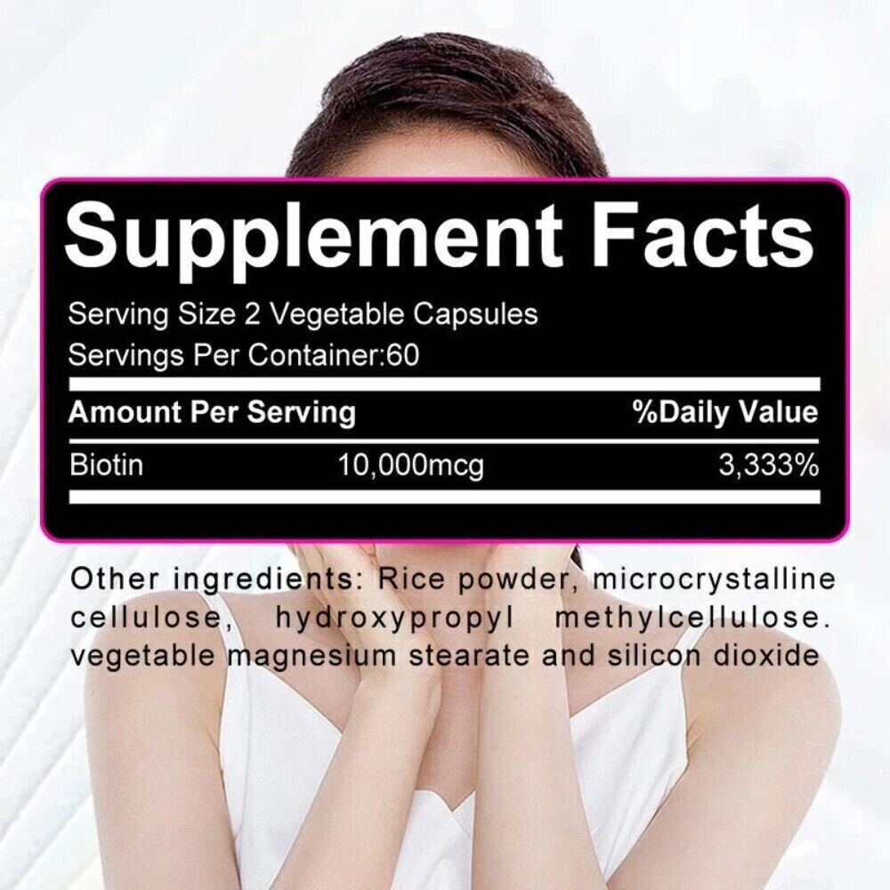 Biotin 10,000 mcg Maximum Strength Capsules 120 Capsules Supplement*