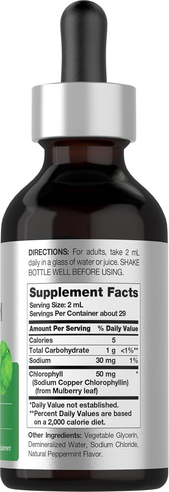 Horbäach Liquid Chlorophyll Drops 2 fl oz Peppermint Vegan Non-GMO