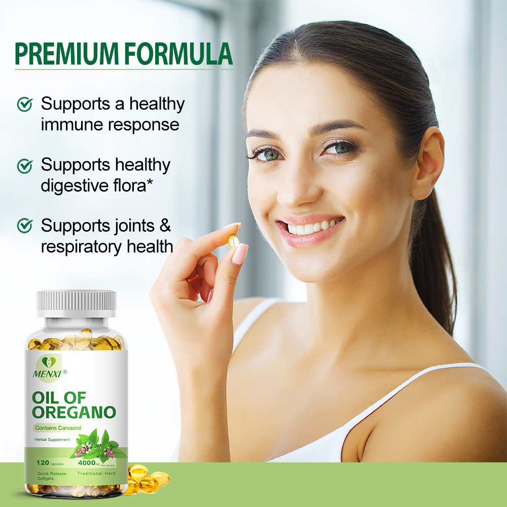 MENXI Oregano Oil Premium Formula Organic Extract 120 Softgels Immune Support