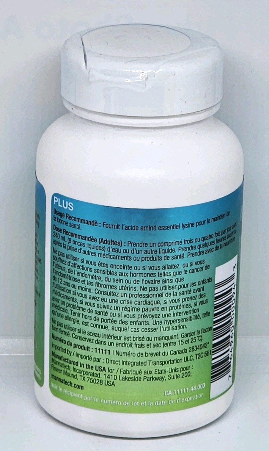 Mannatech Plus Herbal Amino Acids Immune Support Supplement 90 Caplets 11/2026