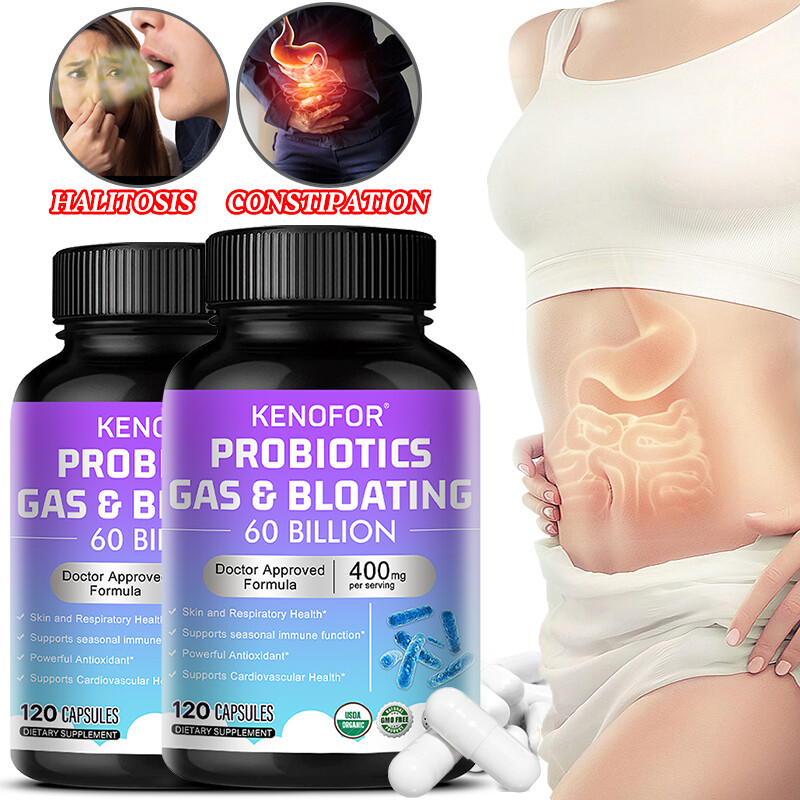 Probiotic Gas & Bloating Relief – 120 Capsules – Bacteria Colon Digestion