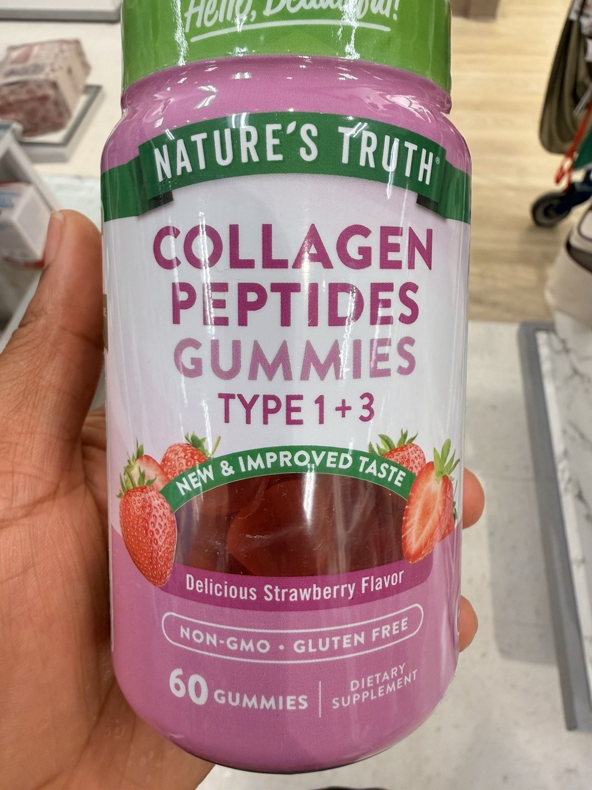 Nature’s Truth Collagen Peptides Gummies Type 1&3 Strawberry Non-GMO GF 60