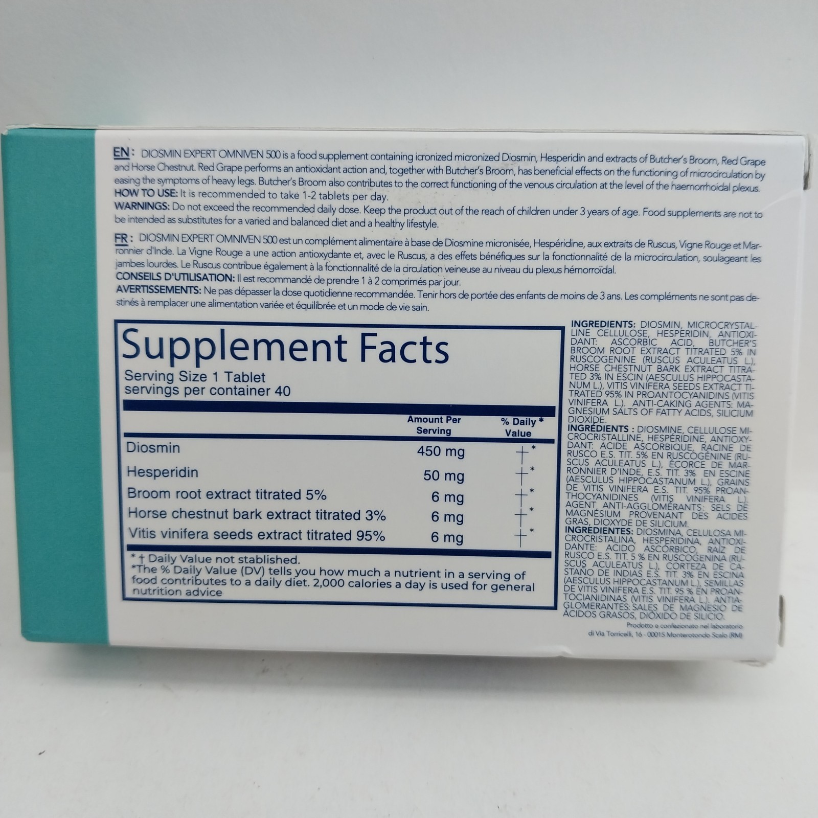 DuLac Pharma Diosmin Expert Omniven 500 Tablets 40 Blood & Circulatory Health