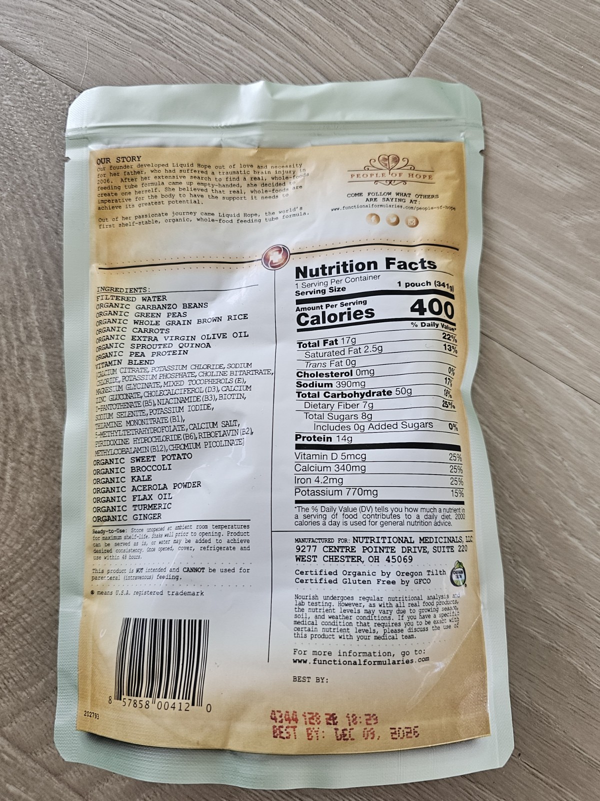 Nourish Organic Pediatric Whole Food Meal Replacement (7 – 12 oz pouches)