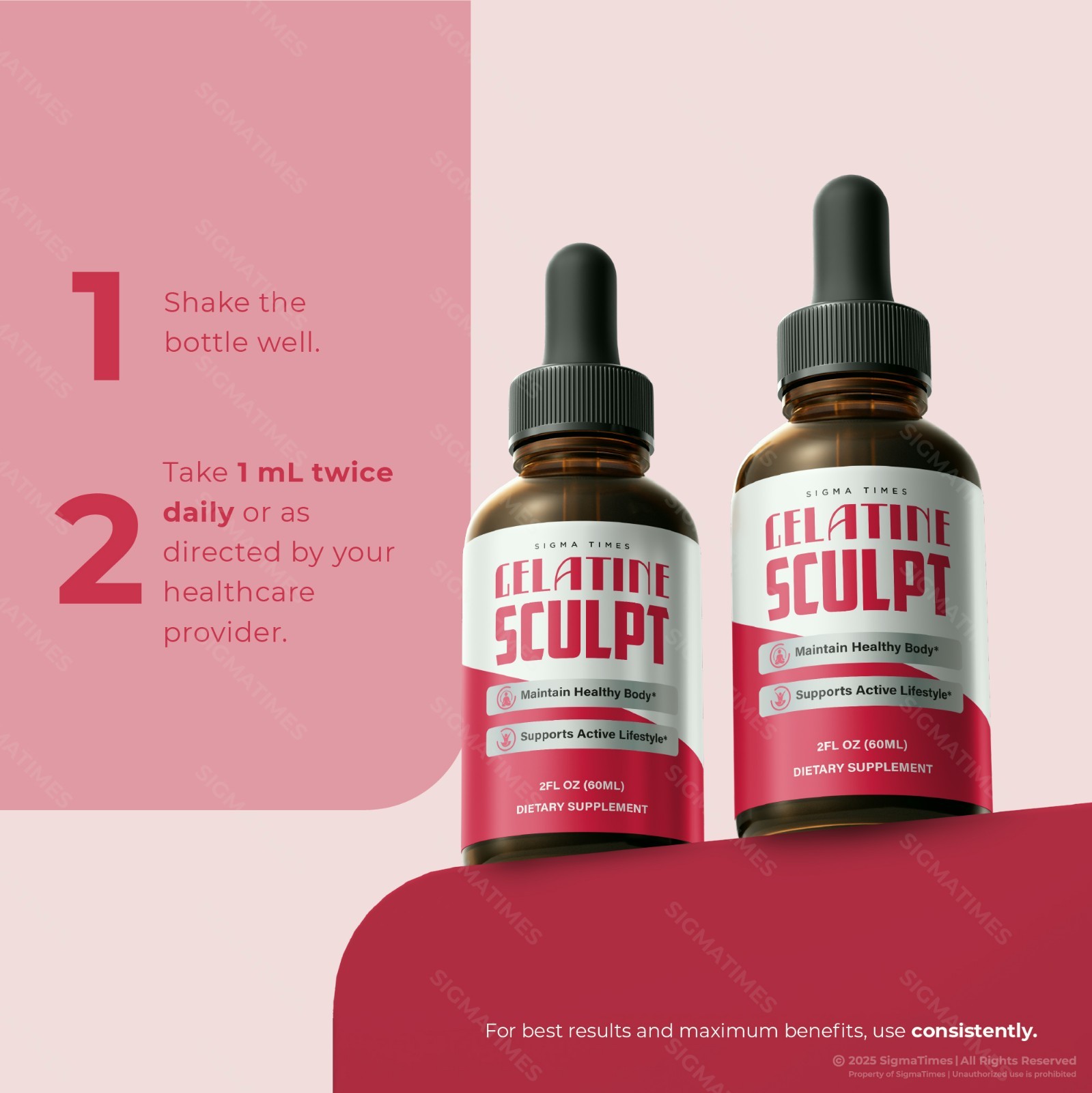 Gelatine Sculpt Drops, Natural Metabolism Support & Healthy Weight Loss – 2 Pack