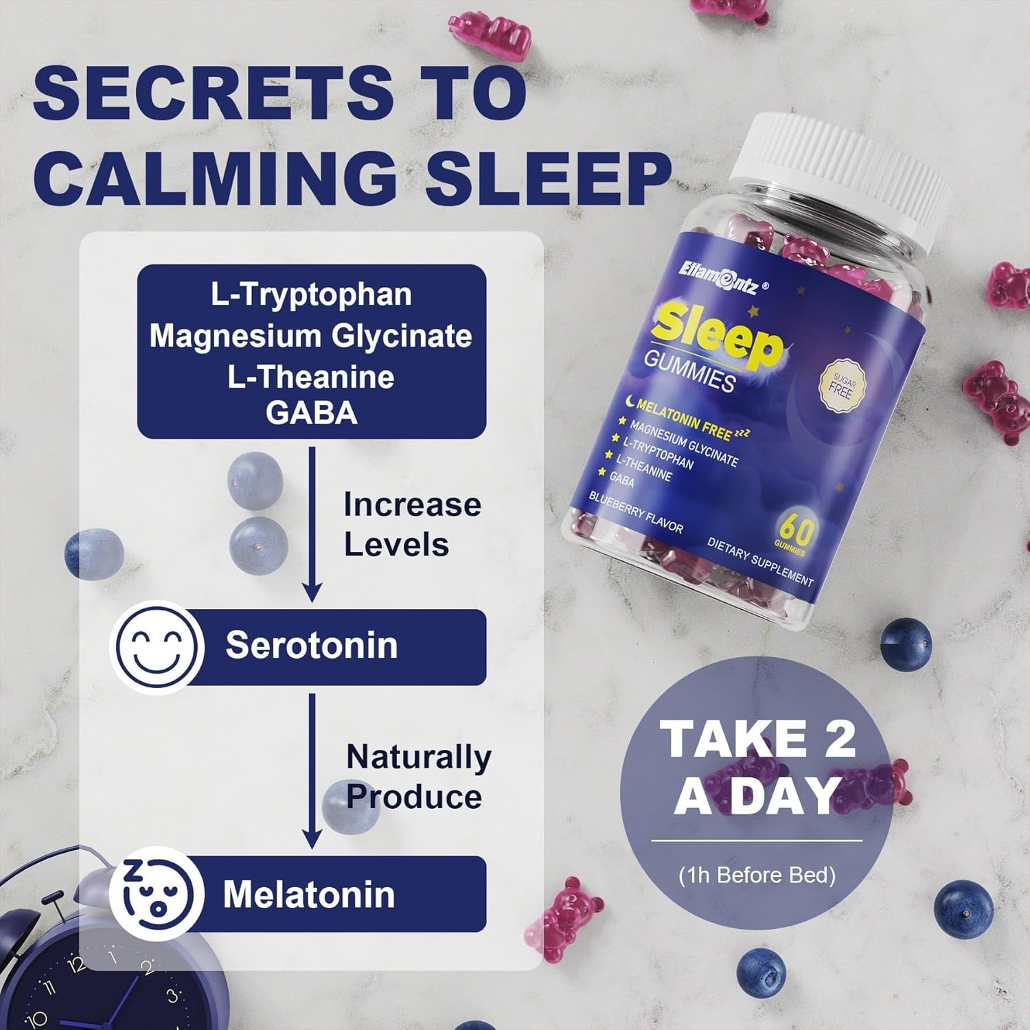 Sleep Gummies with Magnesium Glycinate L-Tryptophan 120ct Sugar Free