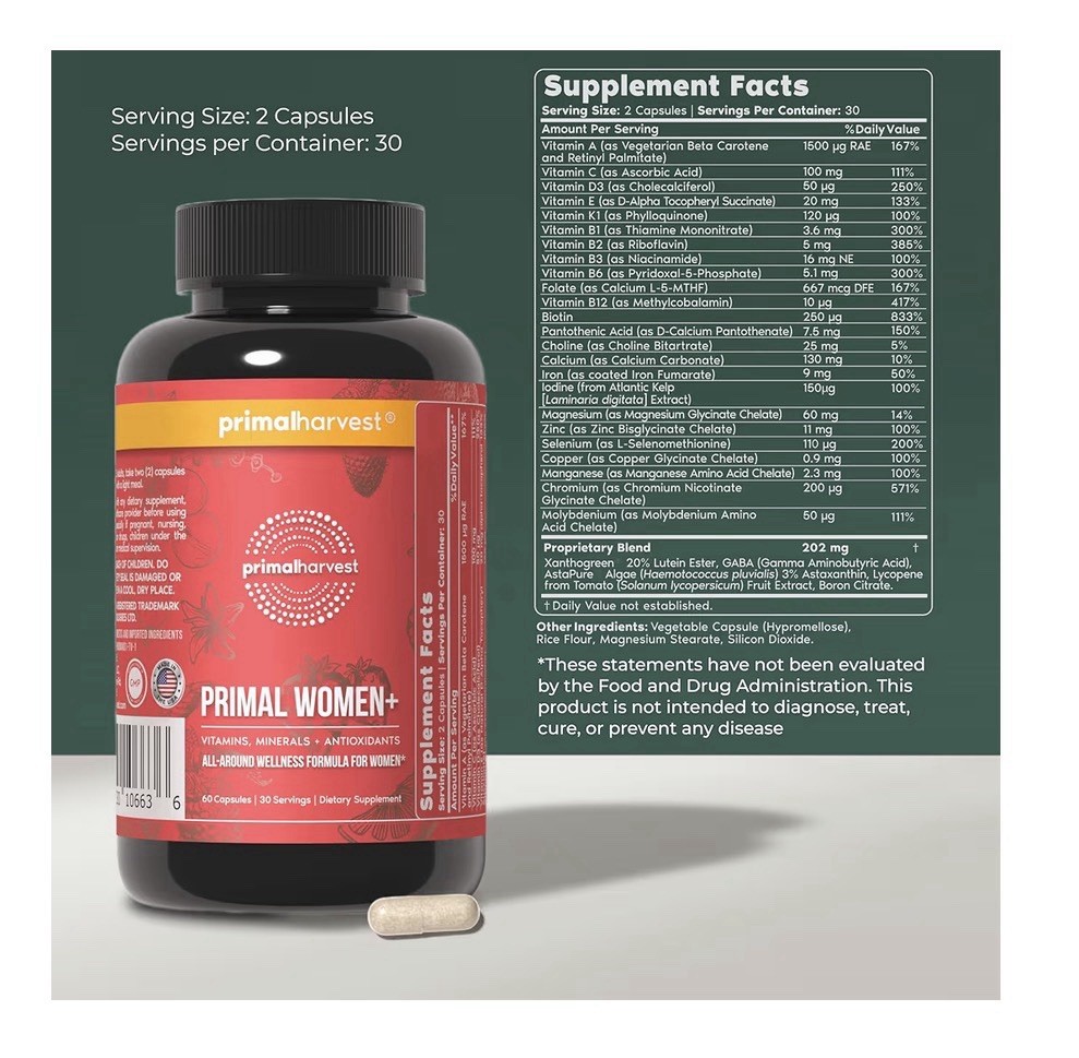 Primal Harvest Women+ Multivitamin All Around Multivitamin Formula 2 Packs