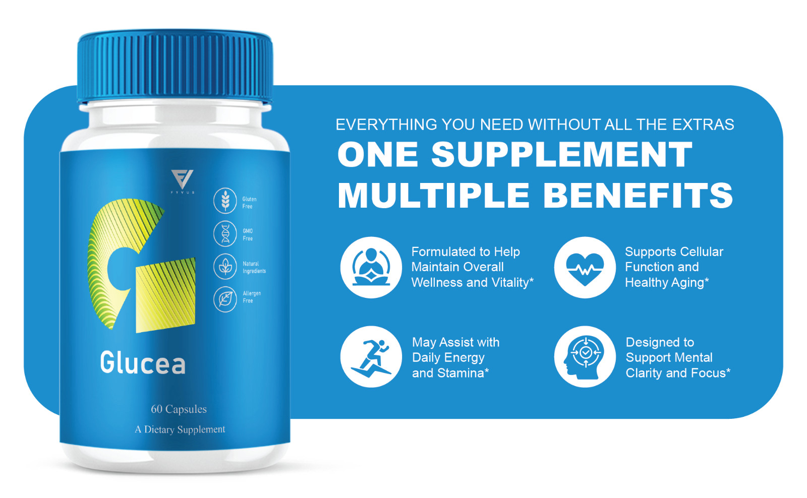 (3 Pack) Glucea Blood Support, Glu Cea Formula (180 Capsules)