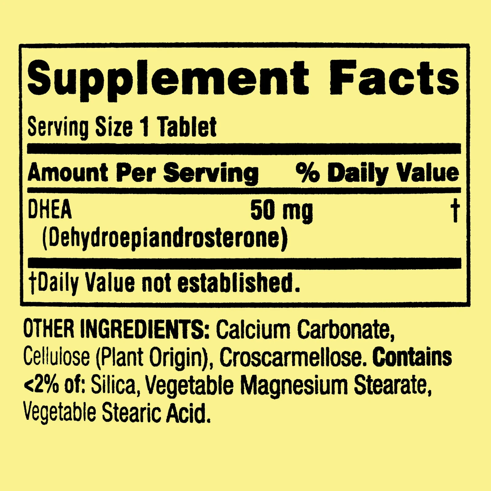 Spring Valley DHEA 50mg Tablets, Dietary Supplement, 50 Count