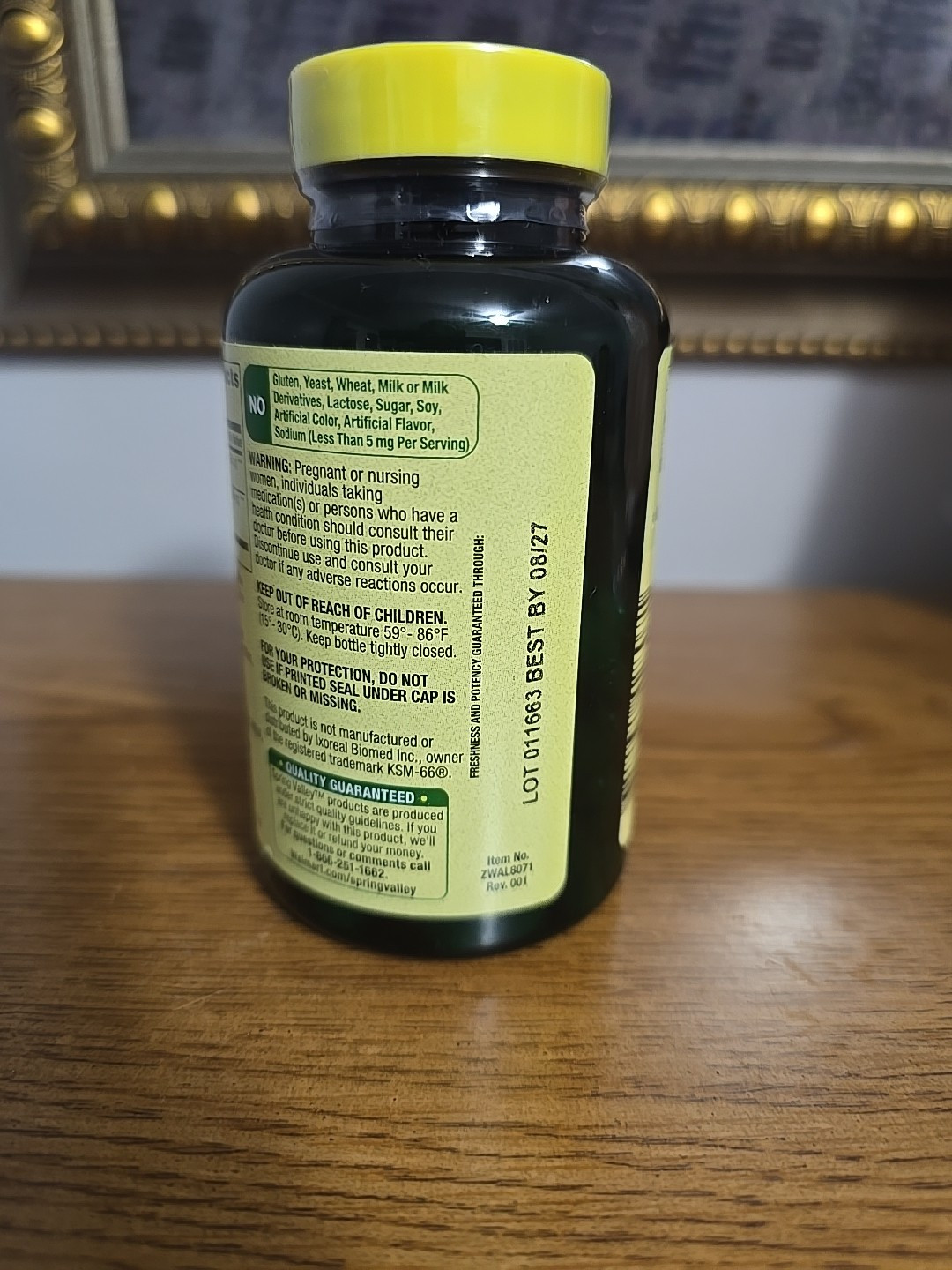Spring Valley Extra Strength Ashwagandha Dietary Supplement, 1300 mg, 60 Vegetar