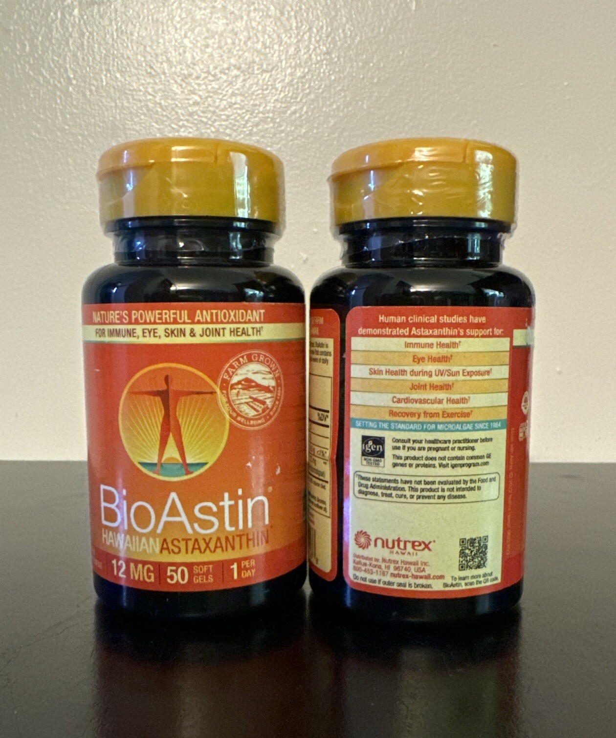 Nutrex BioAstin, Hawaiian Astaxanthin, 12 mg 100gel Capsules