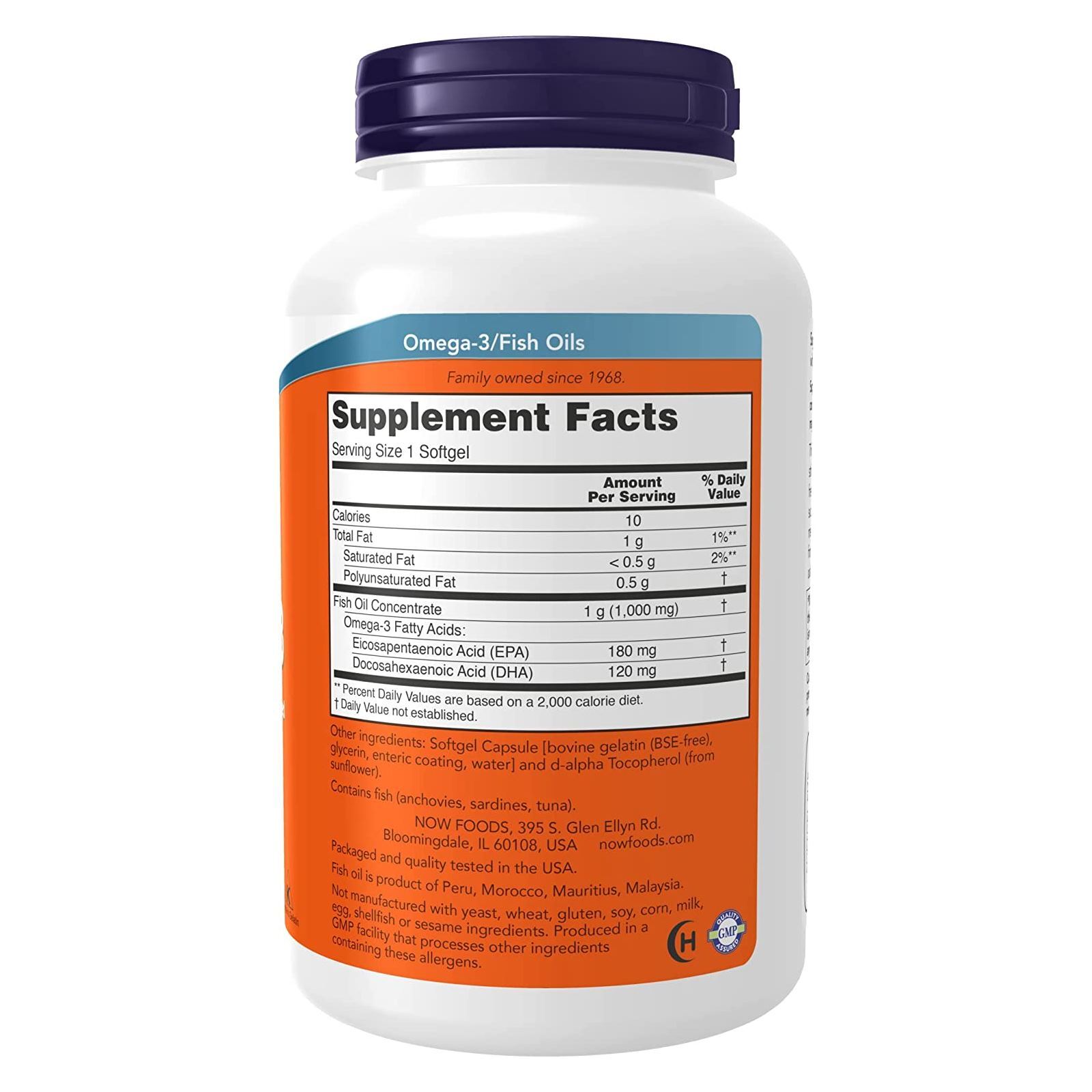 NOW FOODS Omega-3 Molecularly Distilled & Enteric Coated 90 Softgels