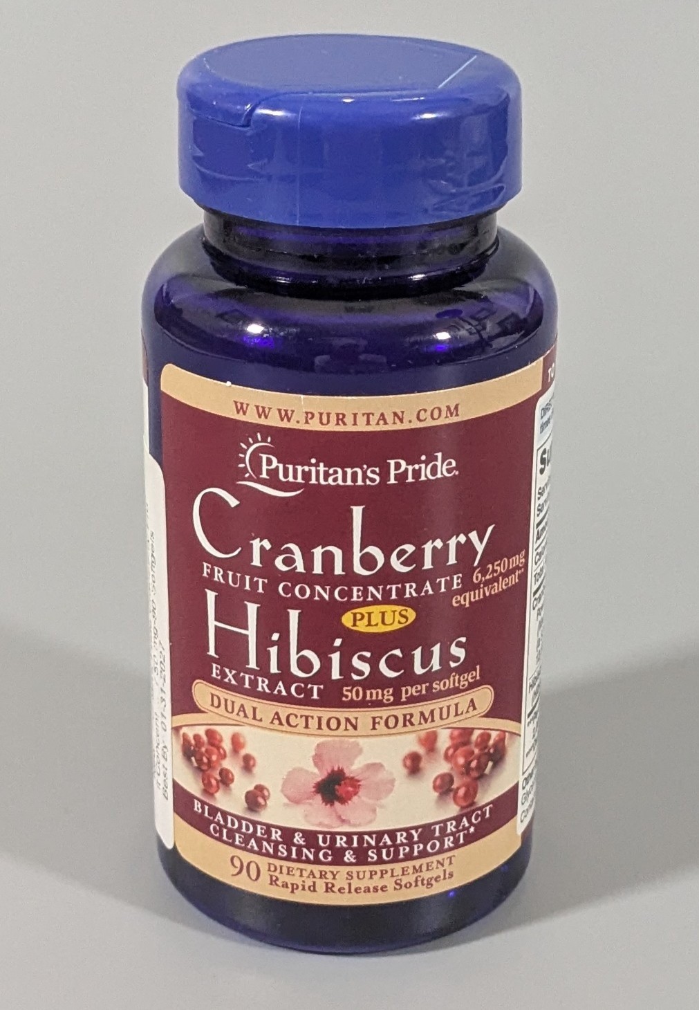 Puritan’s Pride Cranberry + Hibiscus 6250mg 90 Softgels Exp 01/2027 Sealed