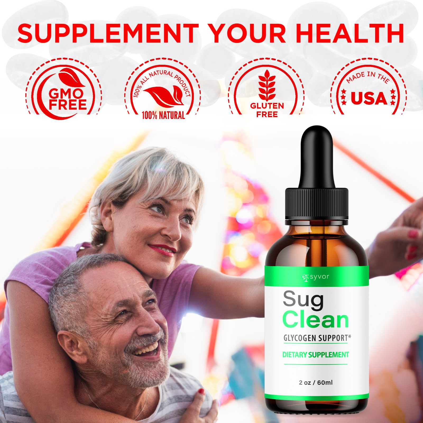 (1 Pack) Sug Clean Blood Support Formula Drops Advanced Vitamin Supplement 2ML