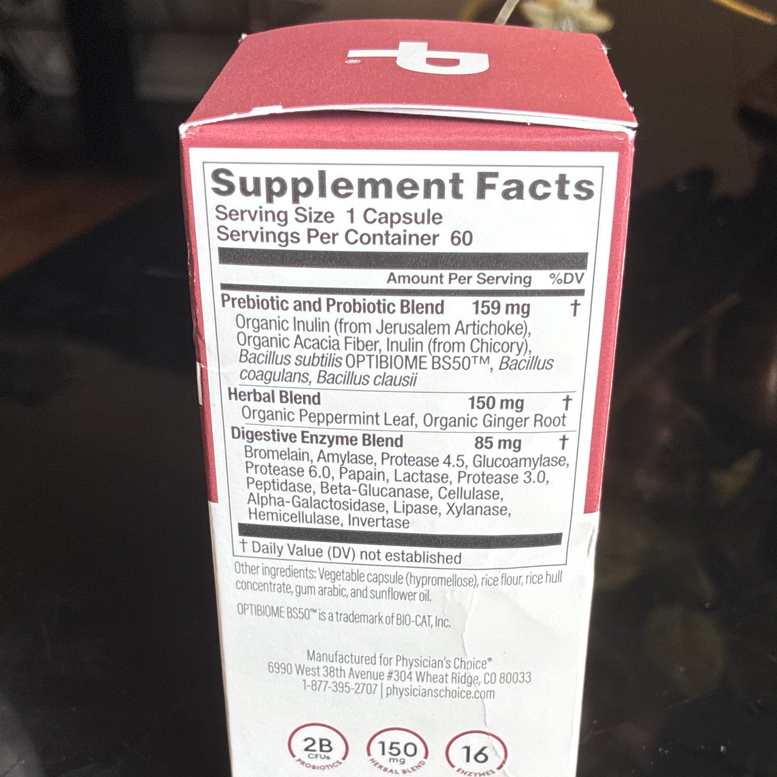 Physician’s Choice Digestive Enzymes + Pre/Probiotics Vegetarian 60 Exp 11/2027