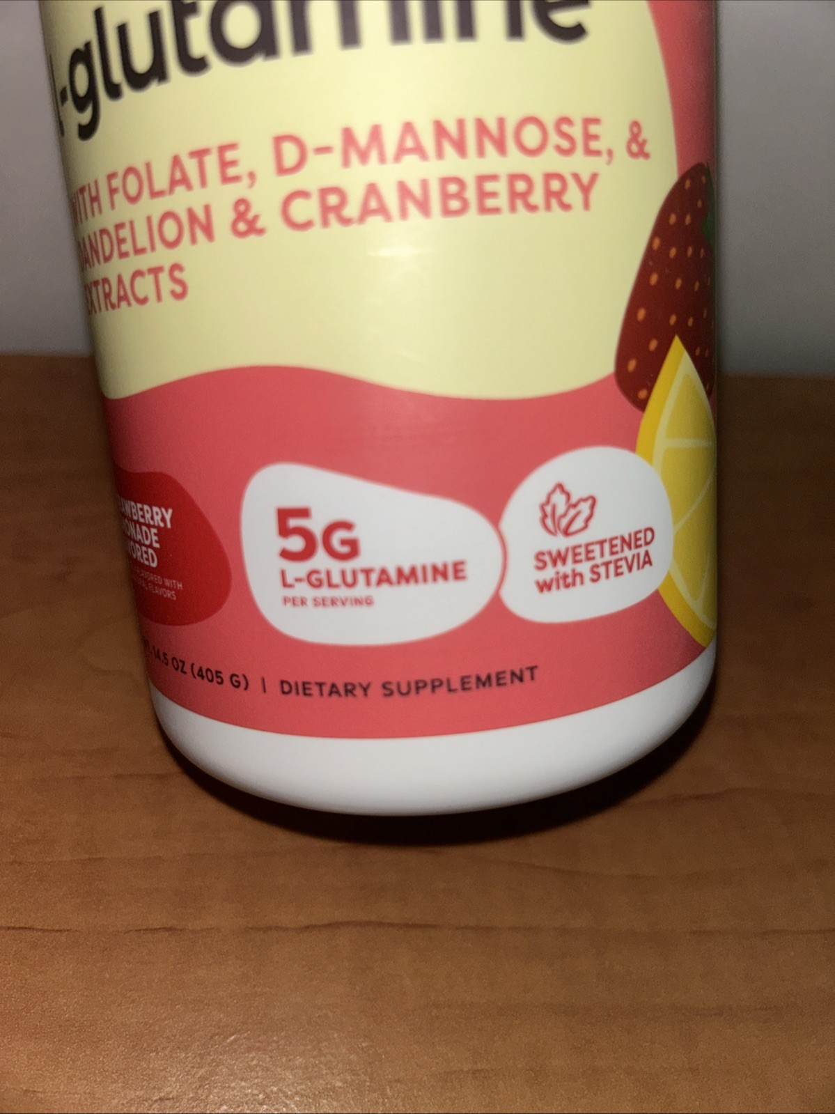 wellah L-Glutamine Powder with Folate Dandelion Uva Ursi Cranberry 5g Supplement