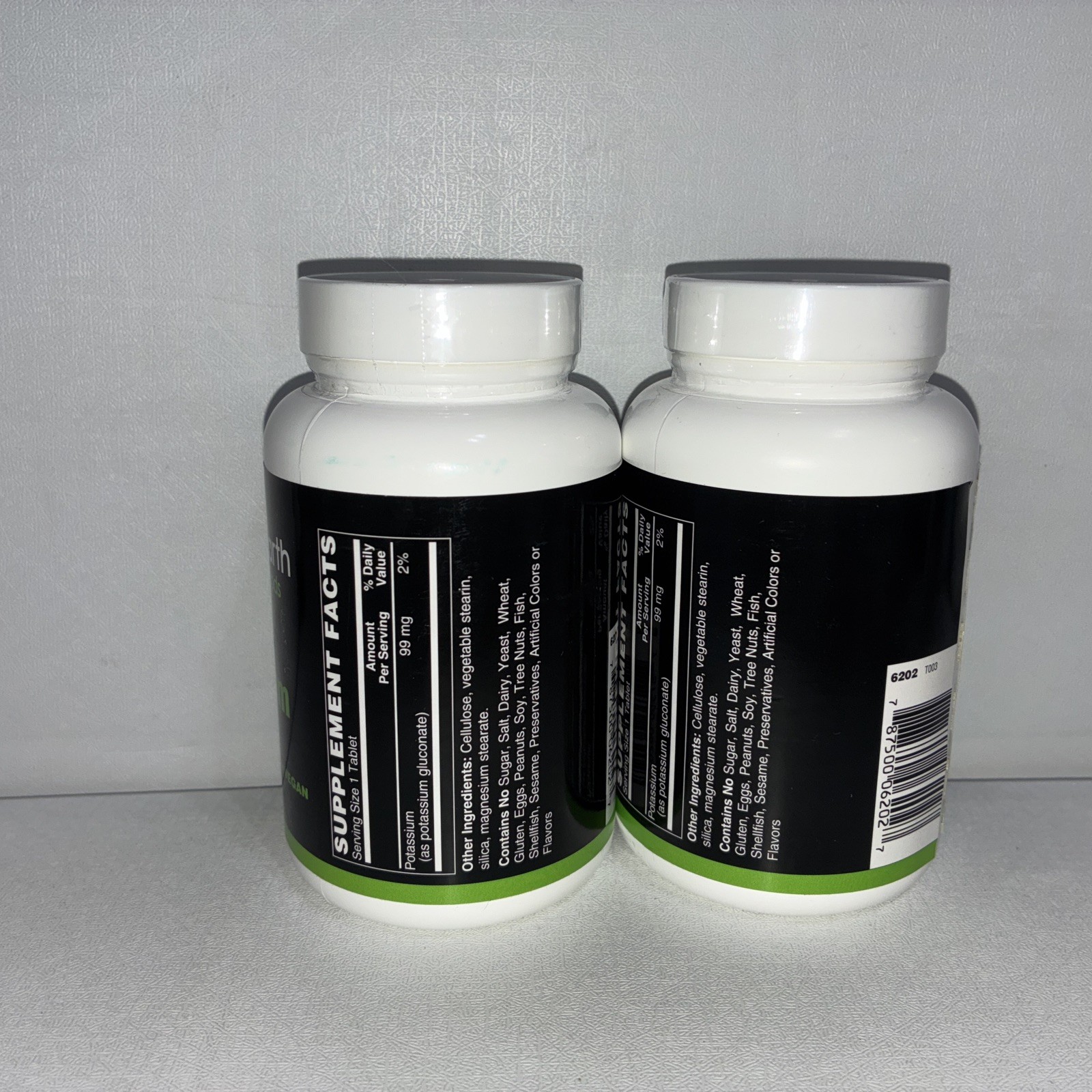 Lot Of 2- Potassium 99 MG, 250 Tablets Per Bottle: Exp 07/2027
