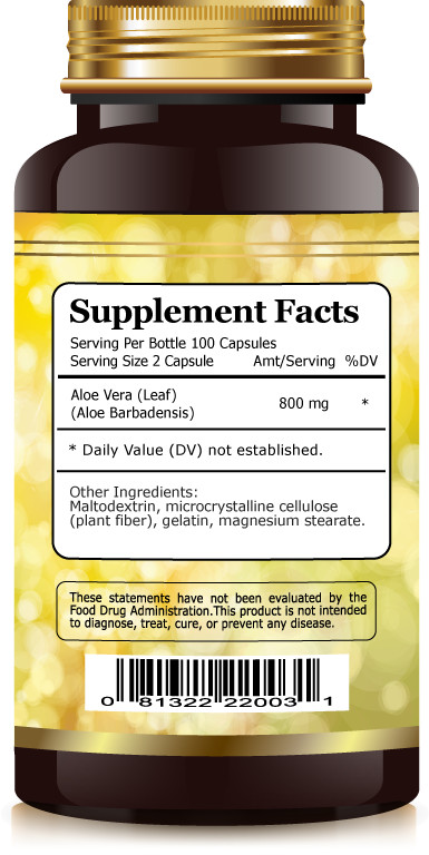 Aloe Vera Extract Capsules, Detox Cleaning & Digestive Support , wrinkles Care