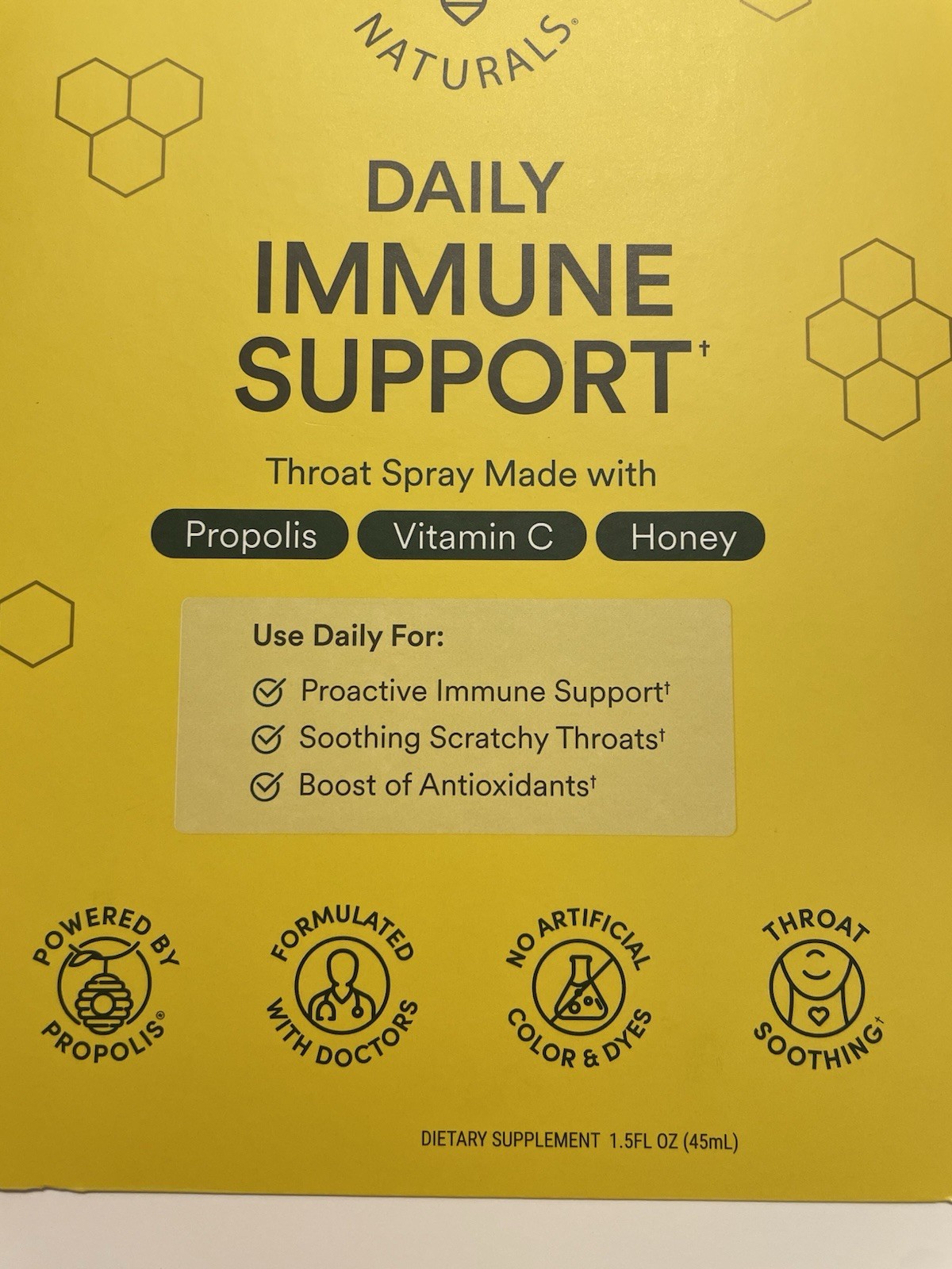 Beekeepers Naturals Propolis Immune Throat Spray Vitamin C Honey 1.5 Oz EX08/28