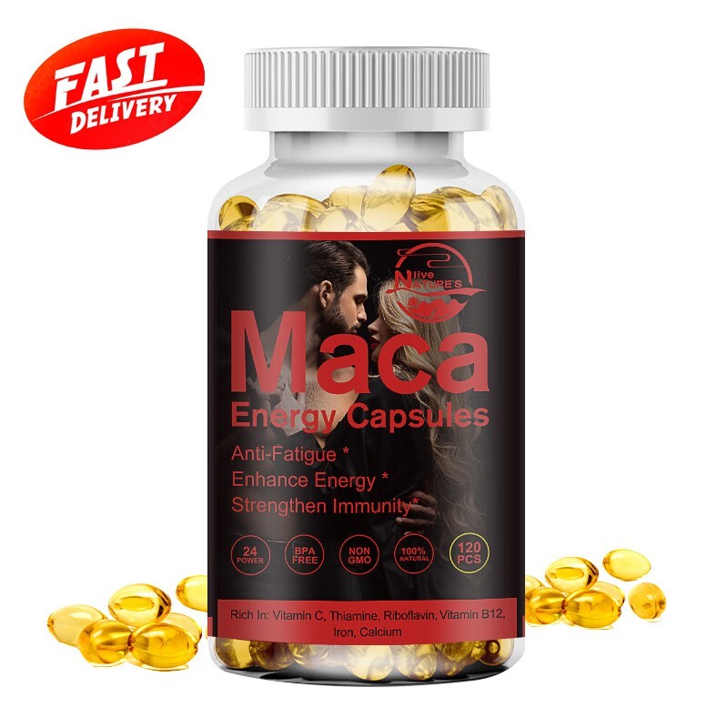 Organic Maca Root Capsules | 120 Pills | Peruvian Maca Extract for Men&Women