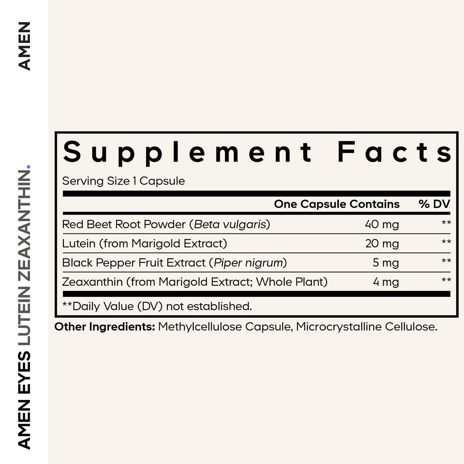 Amen Eyes Lutein Zeaxanthin Supplement – 90 Count (Pack of 1), No Color
