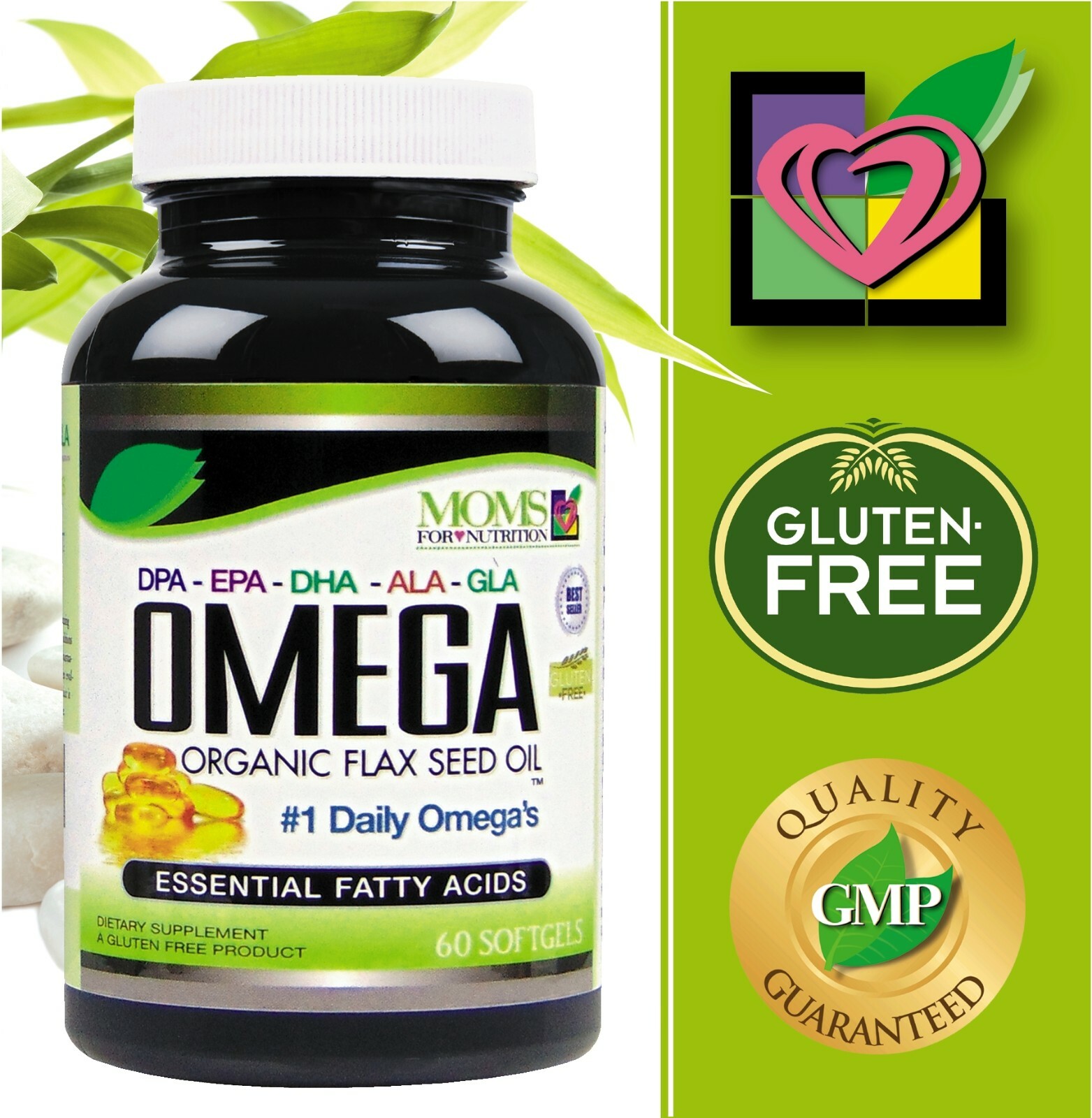 Omega 3-6-9 Blend with DPA, EPA, DHA, ALA and GLA and Organic Flax Seed Oil Plus