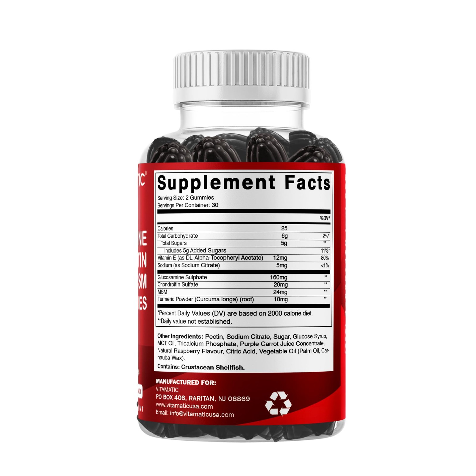 Vitamatic Glucosamine Chondroitin Gummies with MSM & 120 Count (Pack of 1)