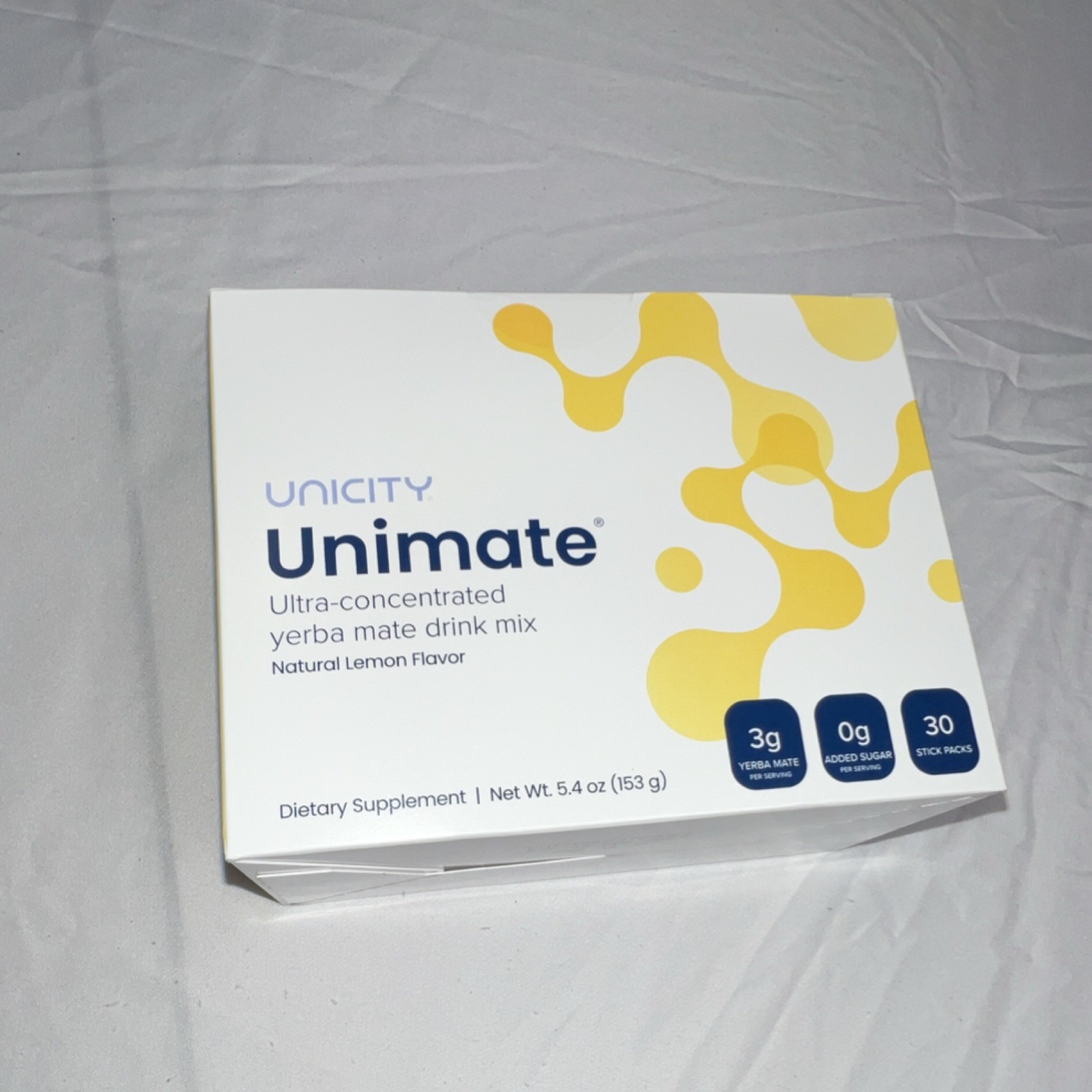 Unicity Yerba Mate Drink Mix Natural Lemon 30 Stick Packs Ultra-Concentrated