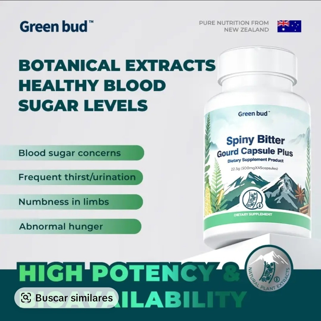 Green bud Bitter Melon Cinnamon Mulberry Ginseng 500mg 45 Capsules Exp 10/2028