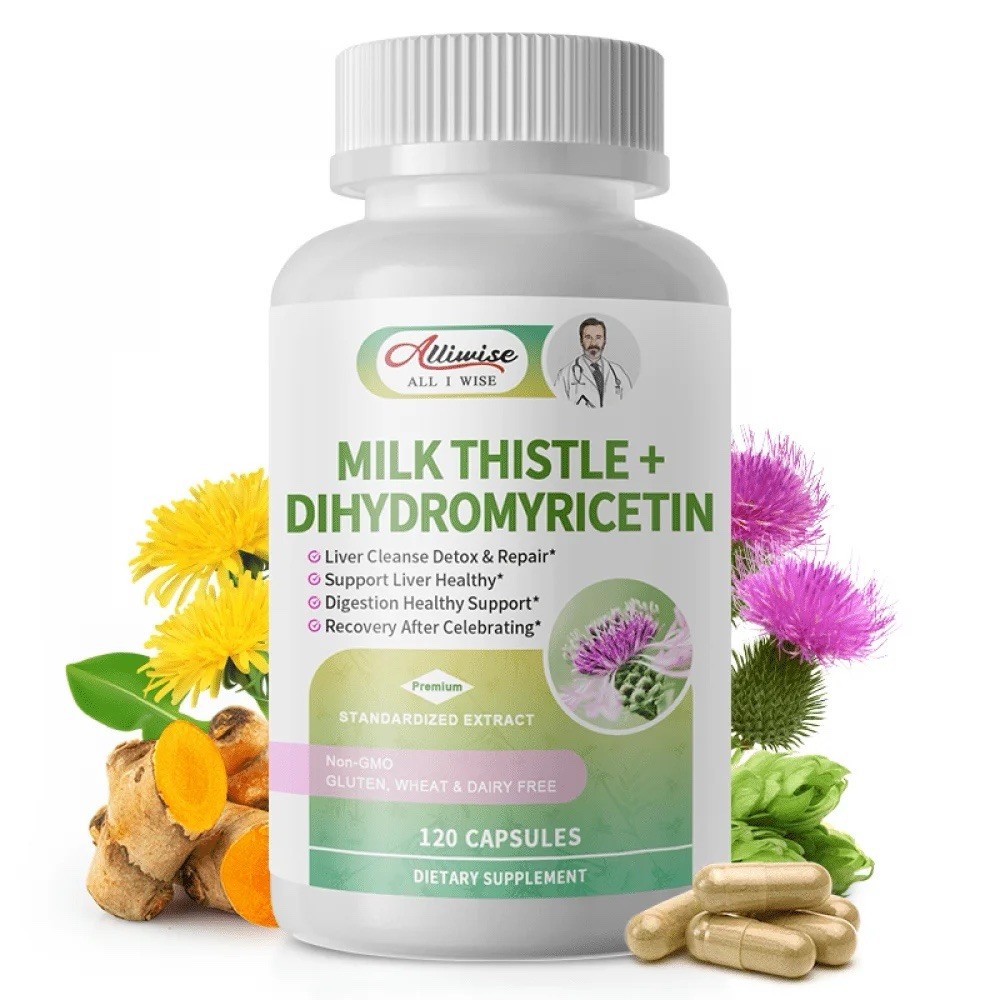 Alliwise Milk Thistle Dihydromyricetin 120 Capsules Non-GMO Gluten Free
