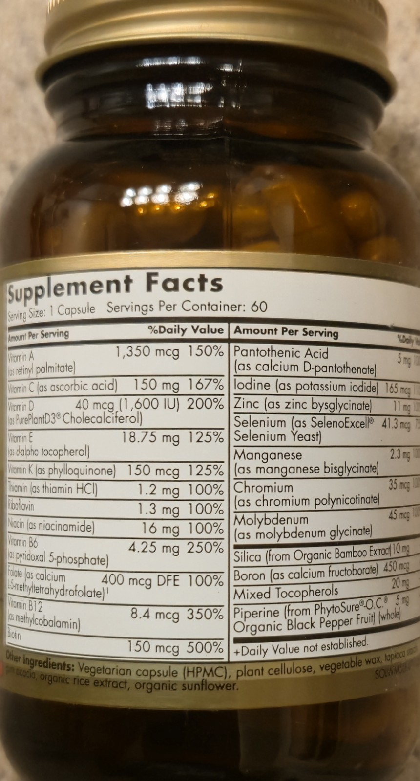 Solgar One Daily WOMENS MULTIVI 50 + 60 Time Released Capsules ( 60 Servings )