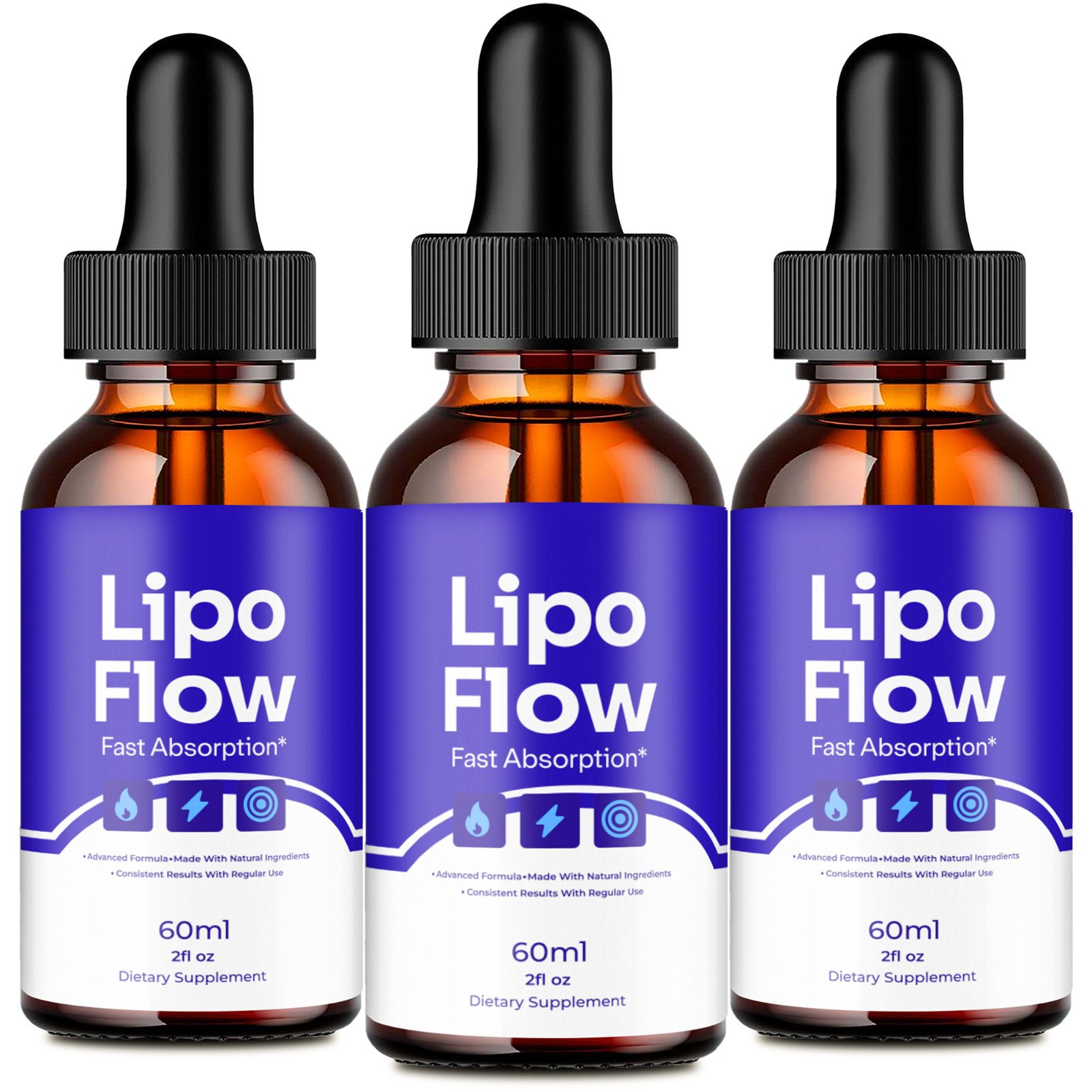 Lipo Flow Drops, Official Lipo Flow Fat Metabolism Supplement Drops (3 Pack)