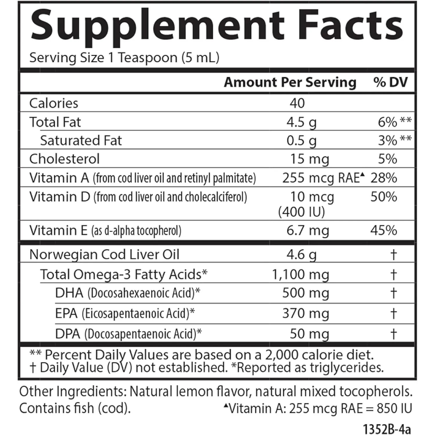 Carlson Labs Cod Liver Oil, Lemon Flavor, 16.9 Ounces