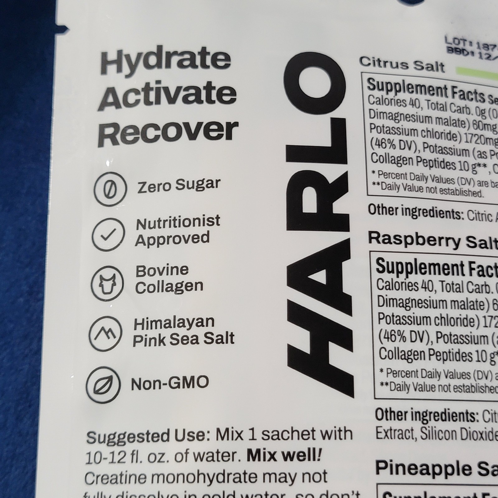 Harlo 3-in-1 Performance Mix Electrolytes, Collagen, Salty by Design
