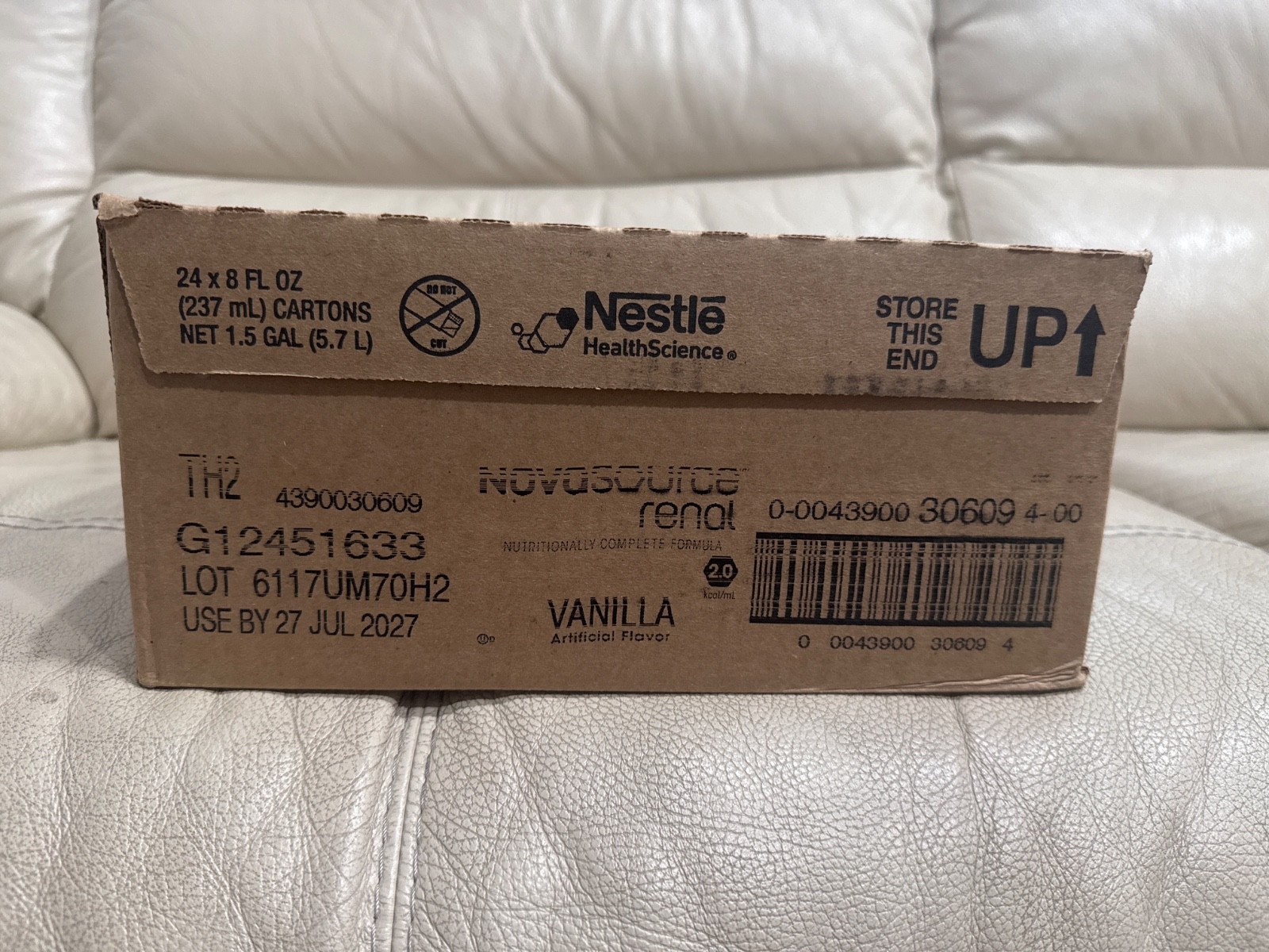 Case of 24-8 oz cartons Nestle Novasource Renal Supplement – Vanilla