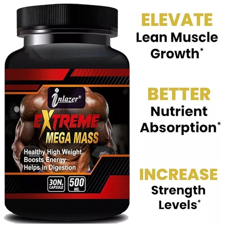 (1 pack) Inlazer Mega Mass Herbal Capsule For Daily Wellness Supplement – 30 Ct