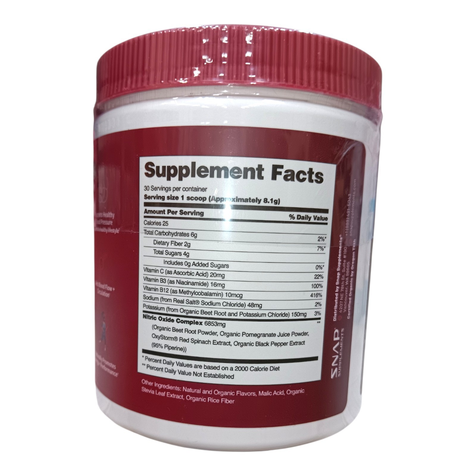 Snap Heart Beets Powder USDA Cardiovascular Superfood Nitric Oxide Booster 8.8oz
