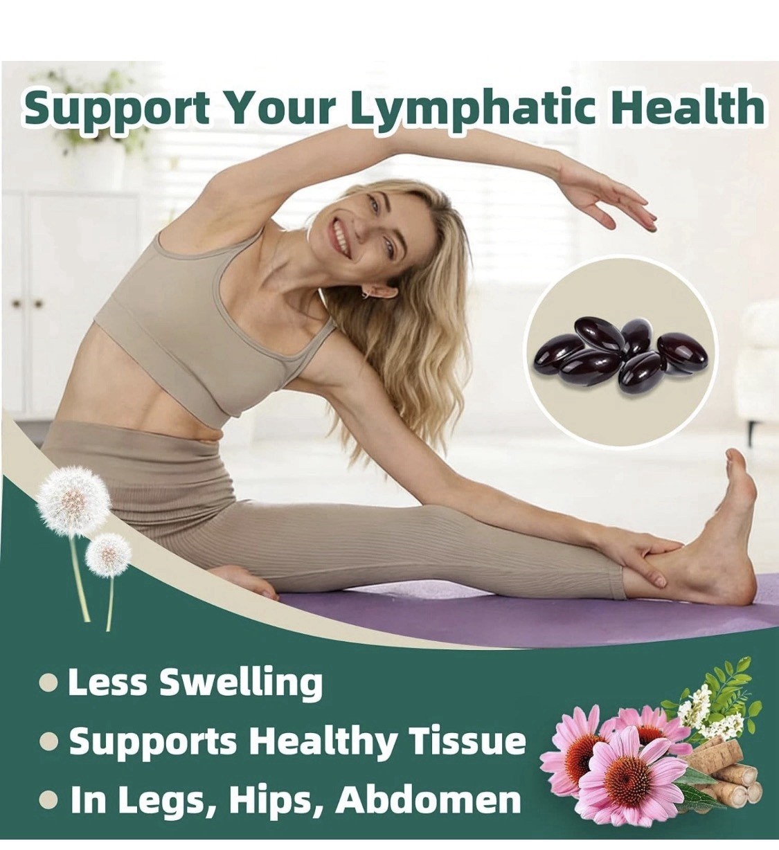 Lot Of 2 Skiseoy Lymphatic Drainage Support 4275mg 300 Capsules Each Exp 9/2028