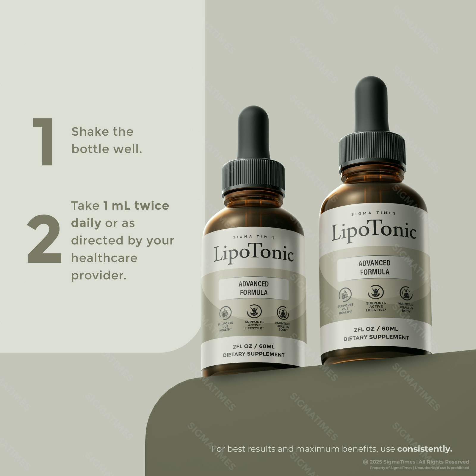 LipoTonic Drops, Premium Liquid Supplement for Metabolism & Weight Loss – 5 Pack