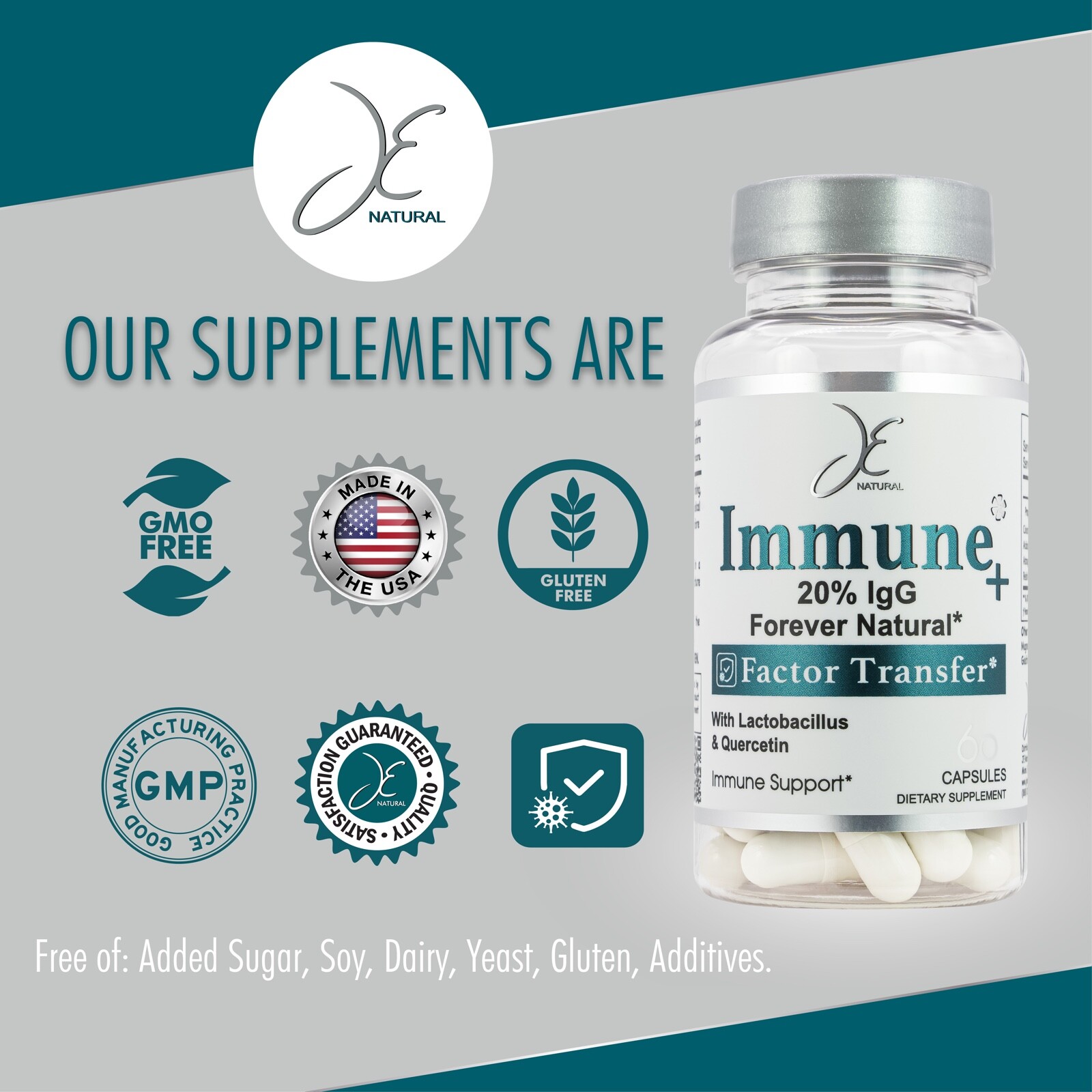 Best Immune System Booster 60 cap Colostrum, Probiotics, Echinacea, Quercetin.