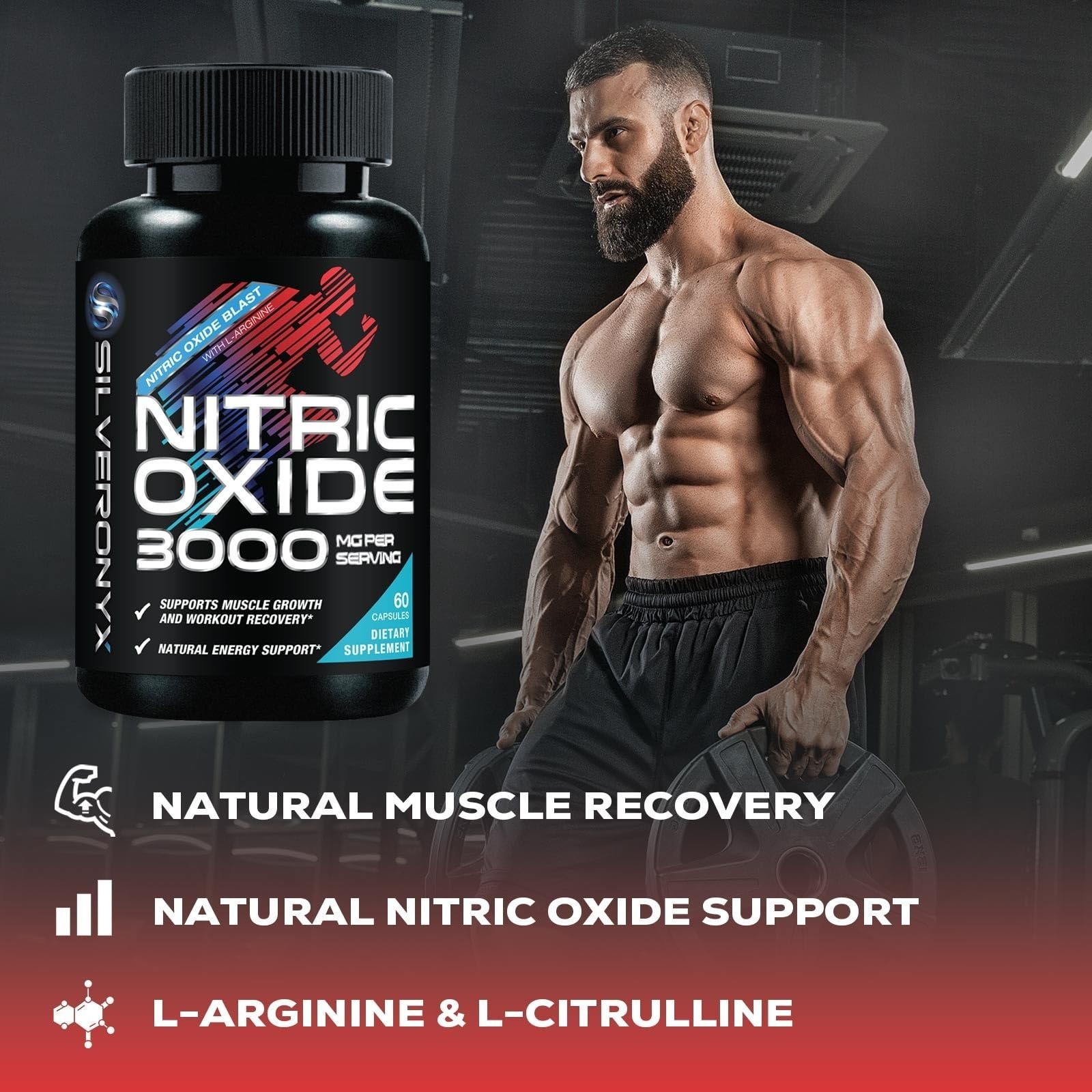 SilverOnyx Extra Strength Nitric Oxide Booster – 60 Capsules