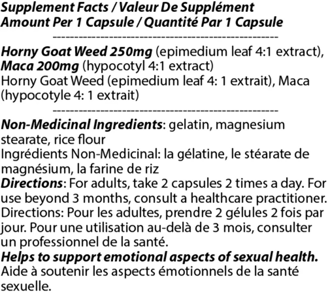 Horny Goat Weed + Maca 450mg 60c – support emotion, sexual health, long pleasure