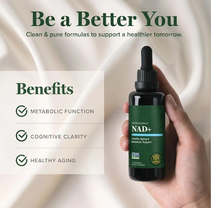 Global Healing Premium Microsomal NAD+ Liquid Supplement Sublingual Drops 2 oz