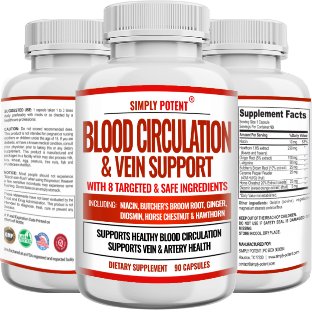 Blood Circulation Supplement Horse Chestnut Hawthorn | Leg Vein Support | 90 Cap