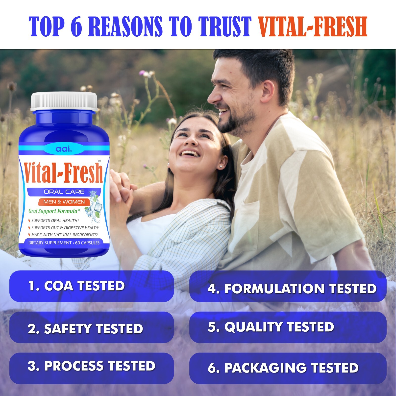Oral Probiotics for Bad Breath | Fresh Breath, Gum & Teeth Support – 60 Capsules