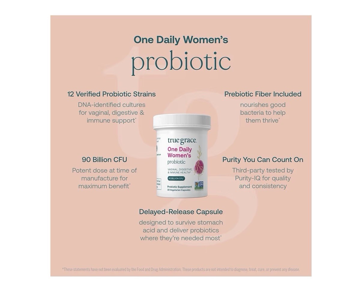 True Grace One Daily Women’s Probiotic Vaginal Digestive Immune Health 30Capsule