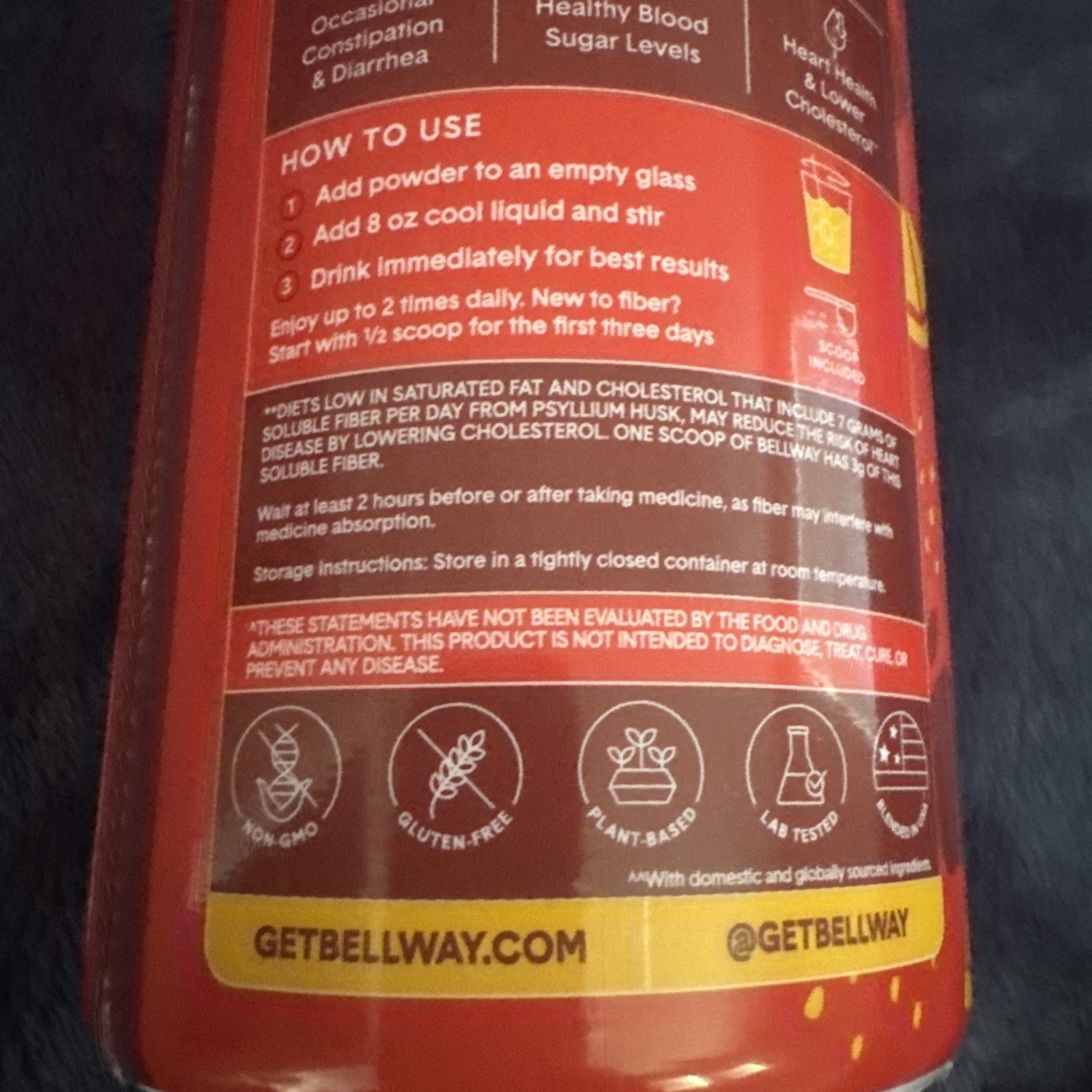 NEW Bellway Super Fiber+Fruit Psyllium Supplement Flavor Raspberry Lemon
